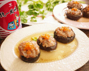 鲜菇镶肉饼