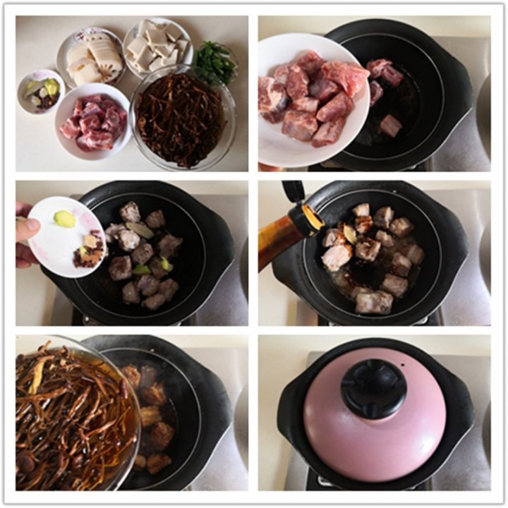 莲藕豆腐茶树菇烧排骨的做法-莲藕豆腐茶树菇烧排骨怎么做好吃4